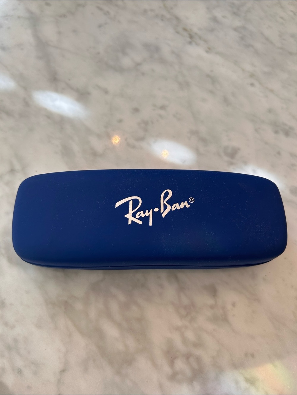 Blue RayBan Protective Hard Case for child glasses with soft inside